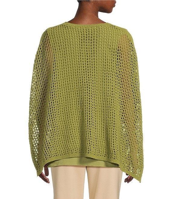Slim Factor by Investments Boat Neck 3/4 Sleeve Lined Crochet Twofer Top Product Image
