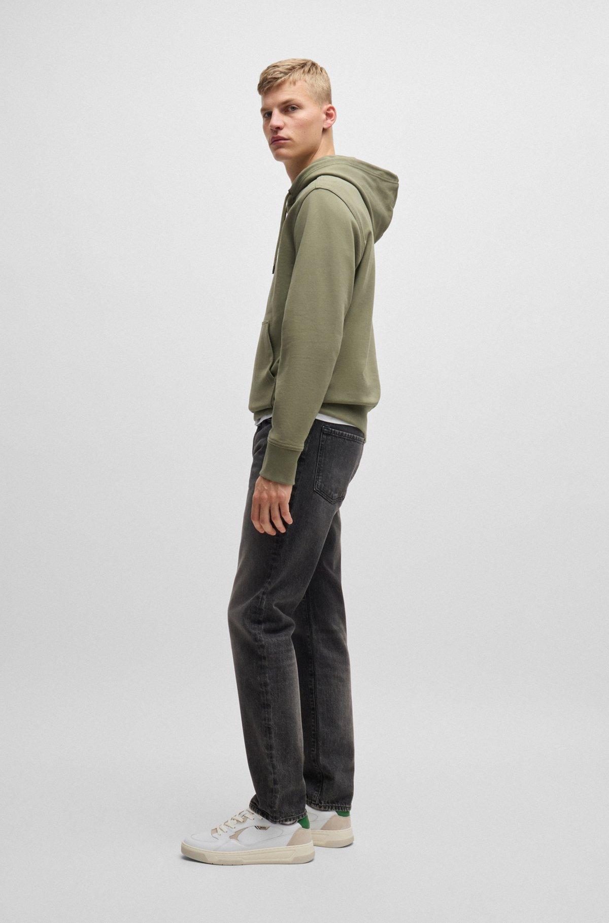 Mixed-leather trainers with layered upper Product Image