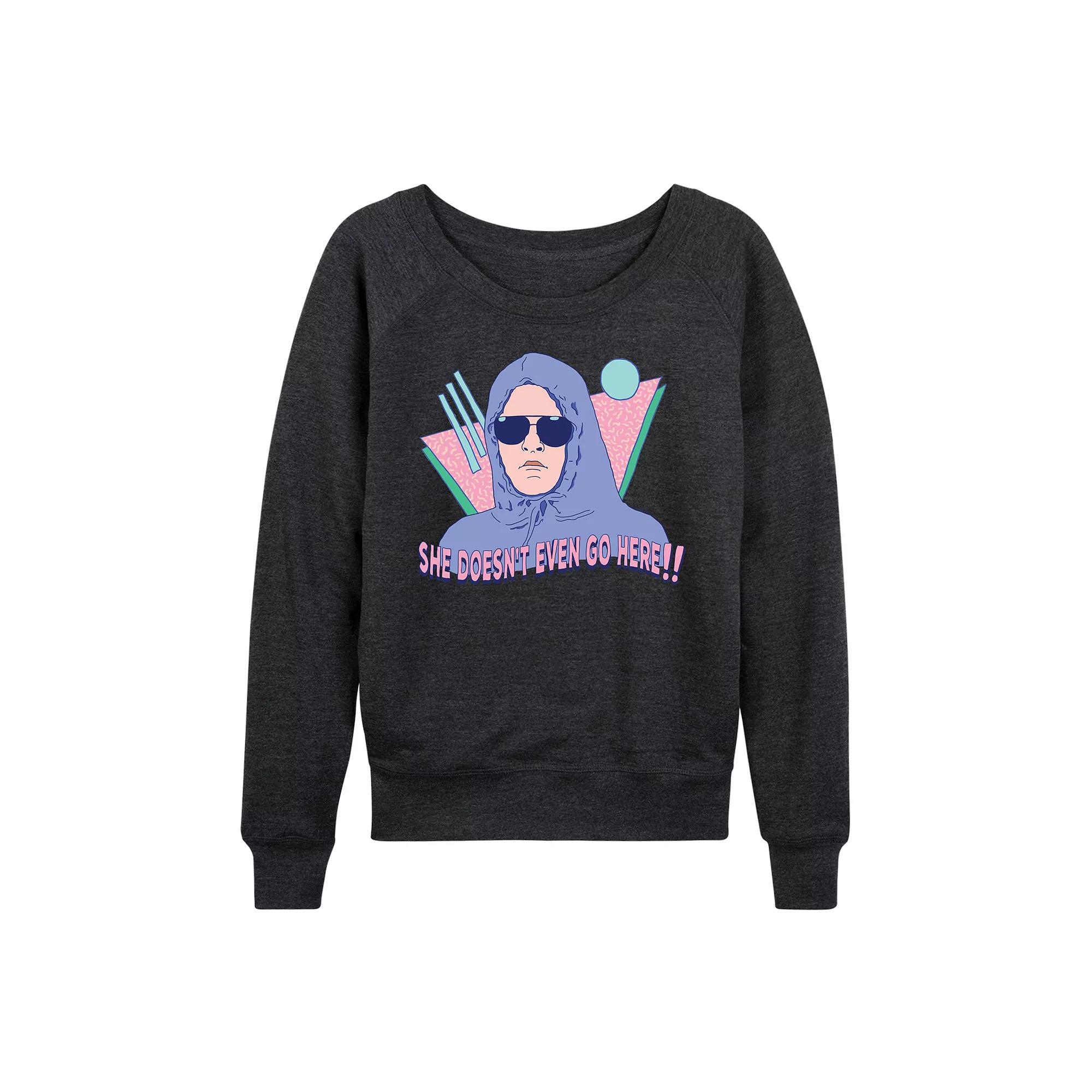 Womens Mean Girls Doesnt Even Go Here French Terry Long Sleeve Tee Heather Grey Product Image