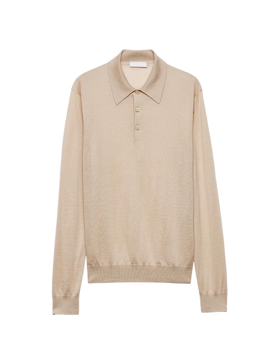 Mens Cashmere and Silk Polo Shirt Product Image