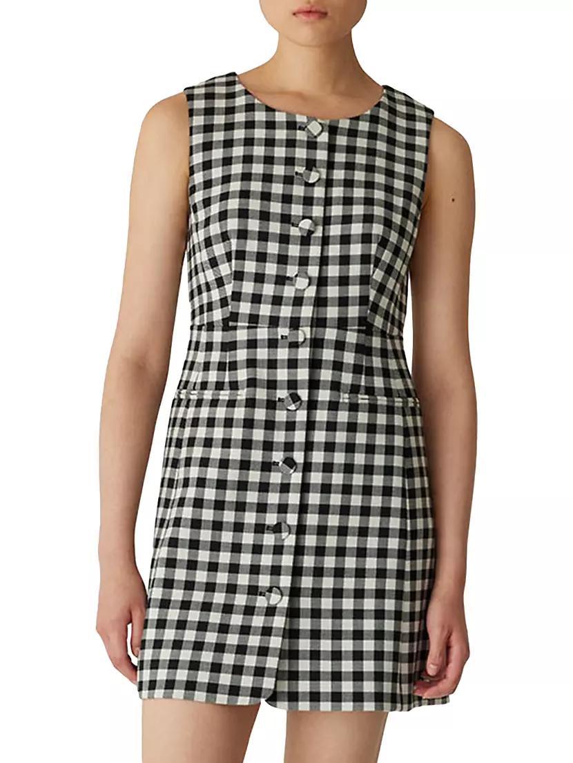 Phillipa Check Button-Front Minidress Product Image