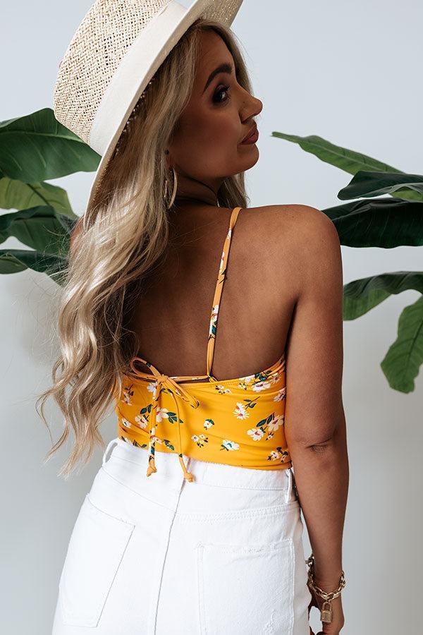 Tikis Please Floral Tankini in Marigold Product Image