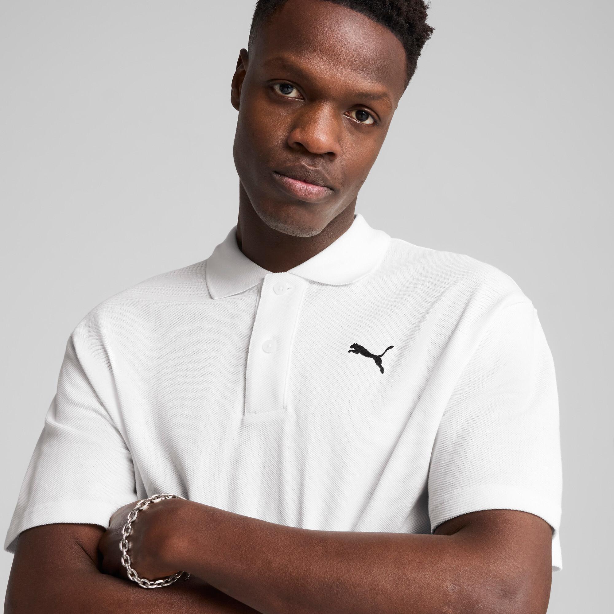 PUMA WARDROBE ESS Men's Pique Relaxed Polo Shirt Product Image