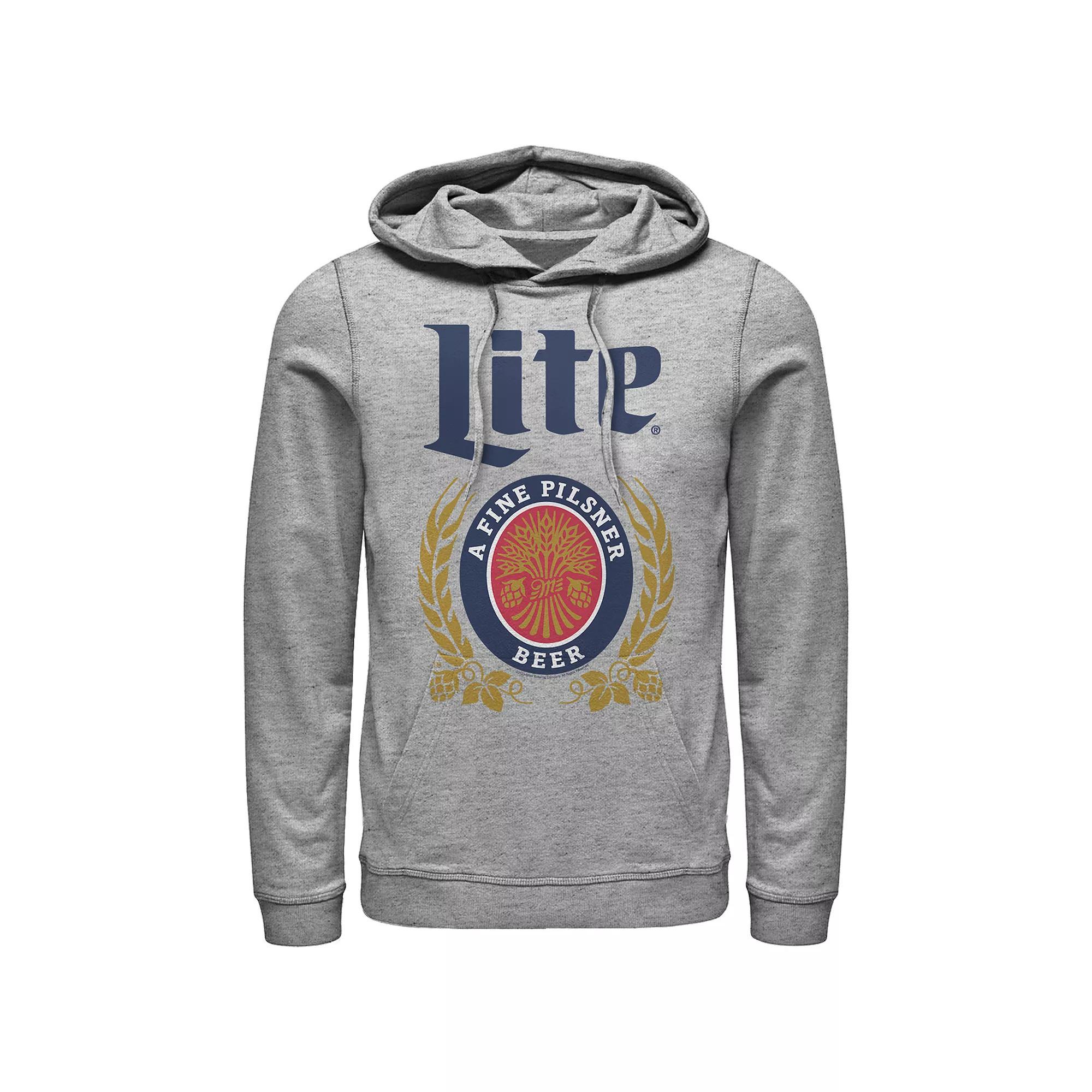 Men's Lite A Fine Pilsner Beer Graphic Hoodie, Size: XXL, Athletic Grey Product Image