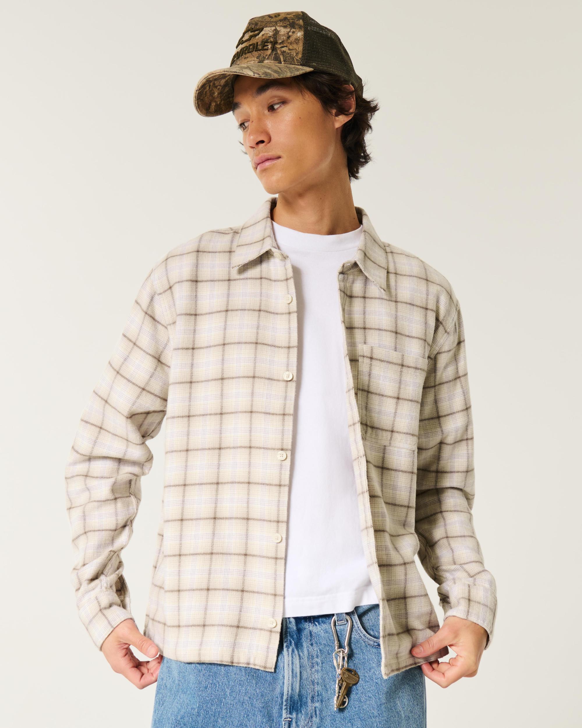 Flannel Button-Through Overshirt Product Image