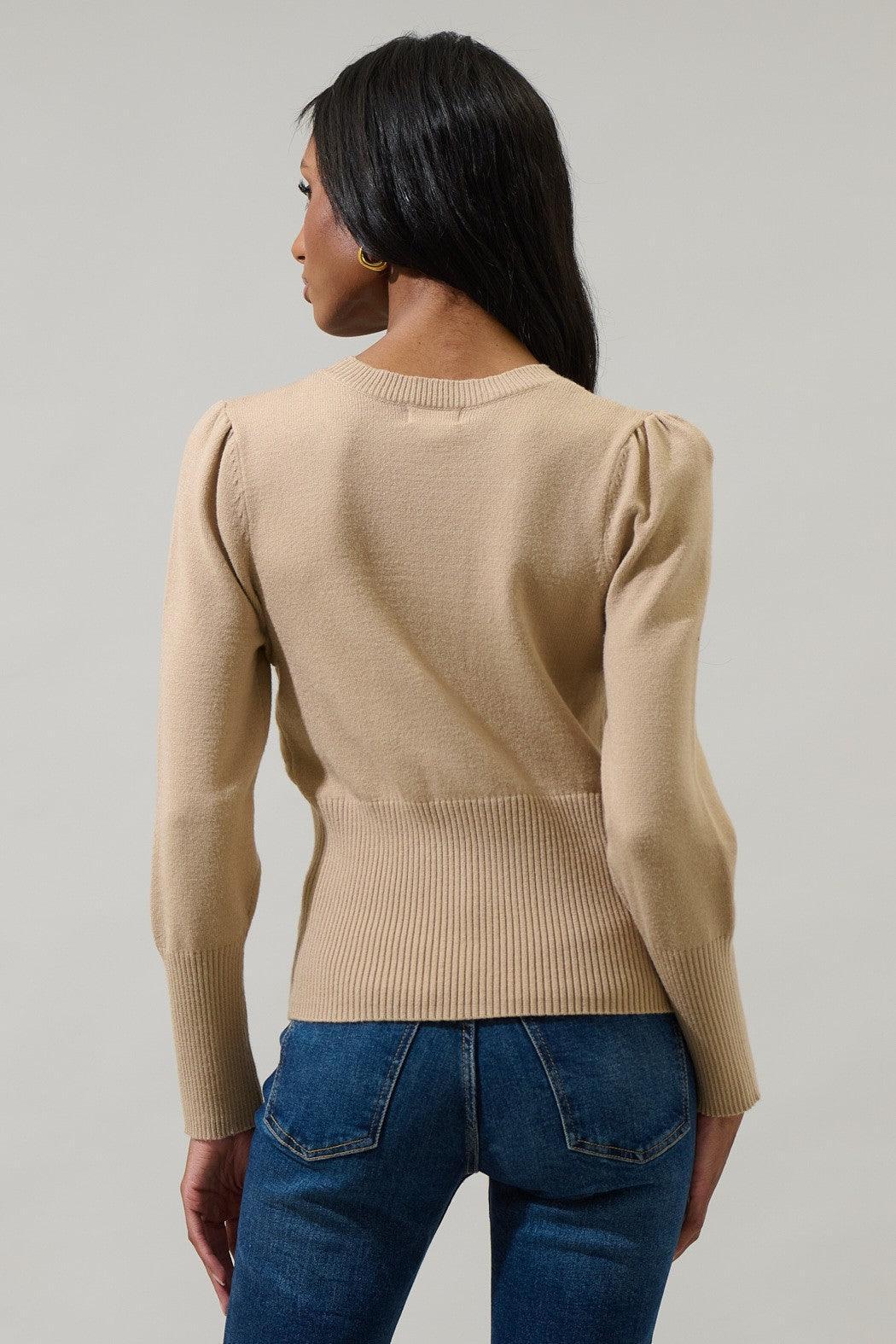 Sierra Puff Sleeve Ribbed Sweater Product Image