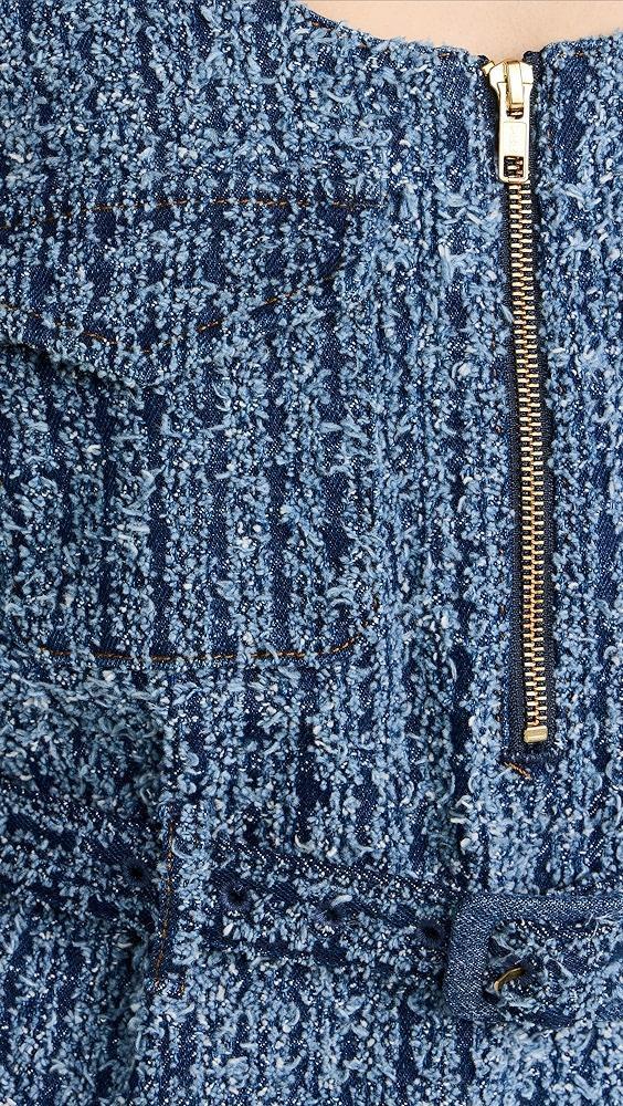 Self Portrait Textured Denim Mini Dress | Shopbop Product Image