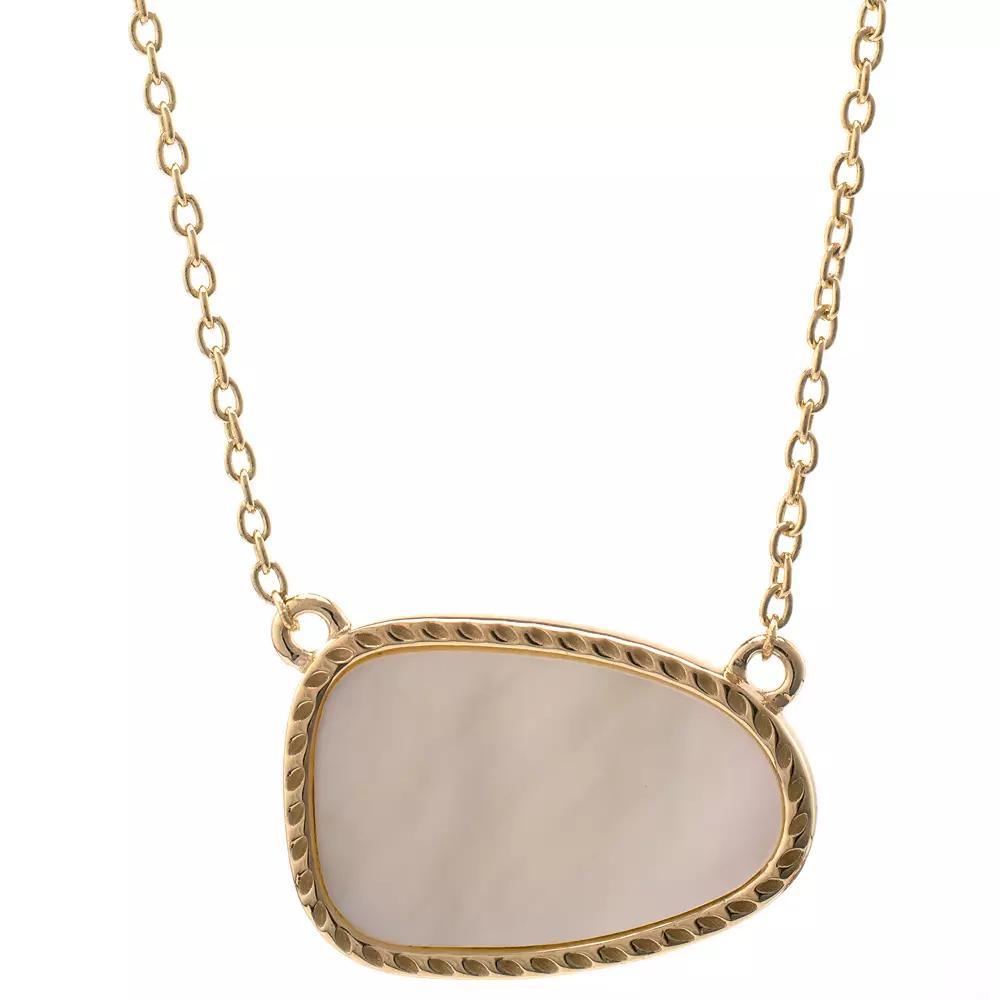 Gemistry 14k Gold Over Silver Mother Of Pearl Pendant Necklace, Women's, Size: 18", Gold Tone Product Image