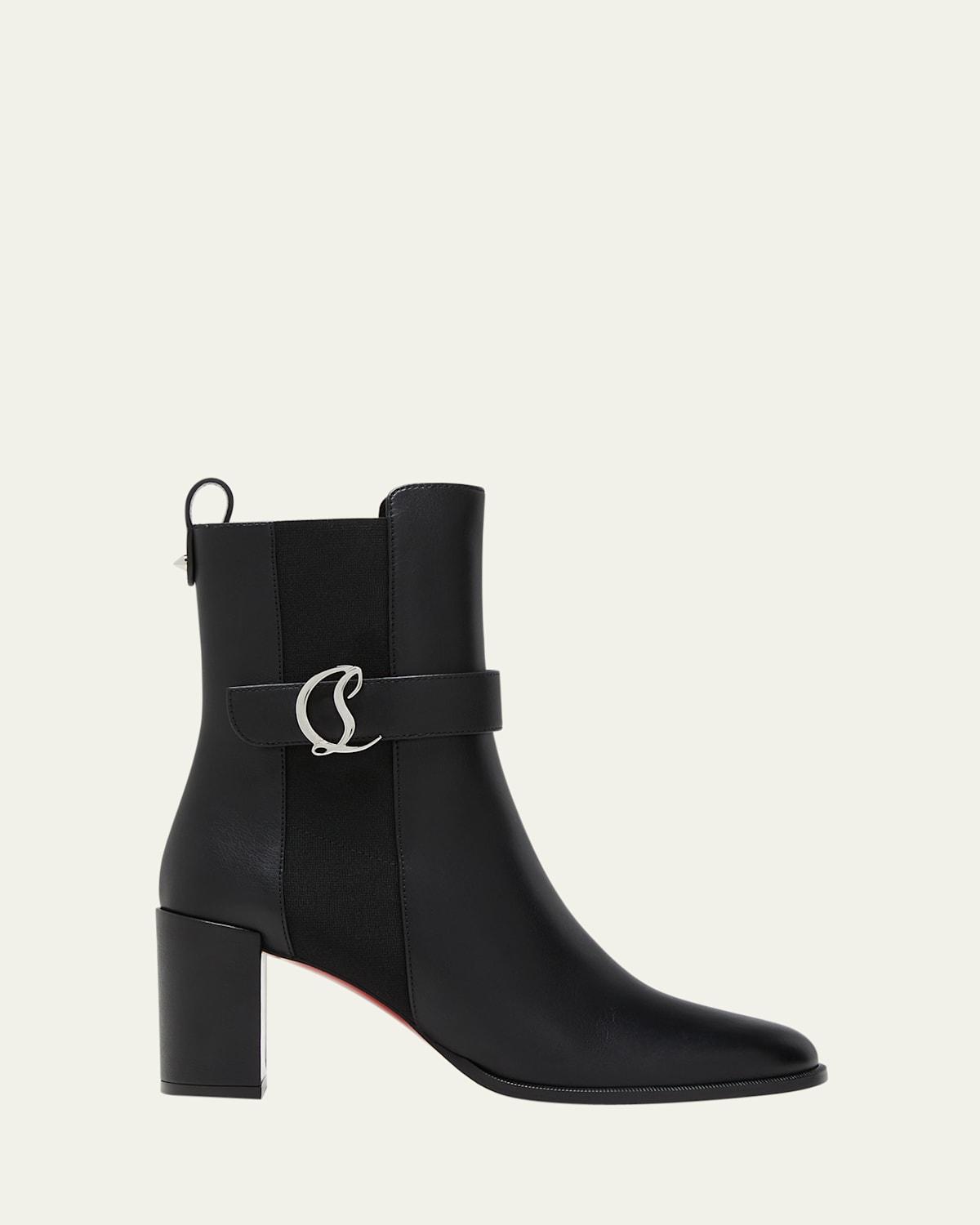 Leather Buckle Red Sole Booties Product Image