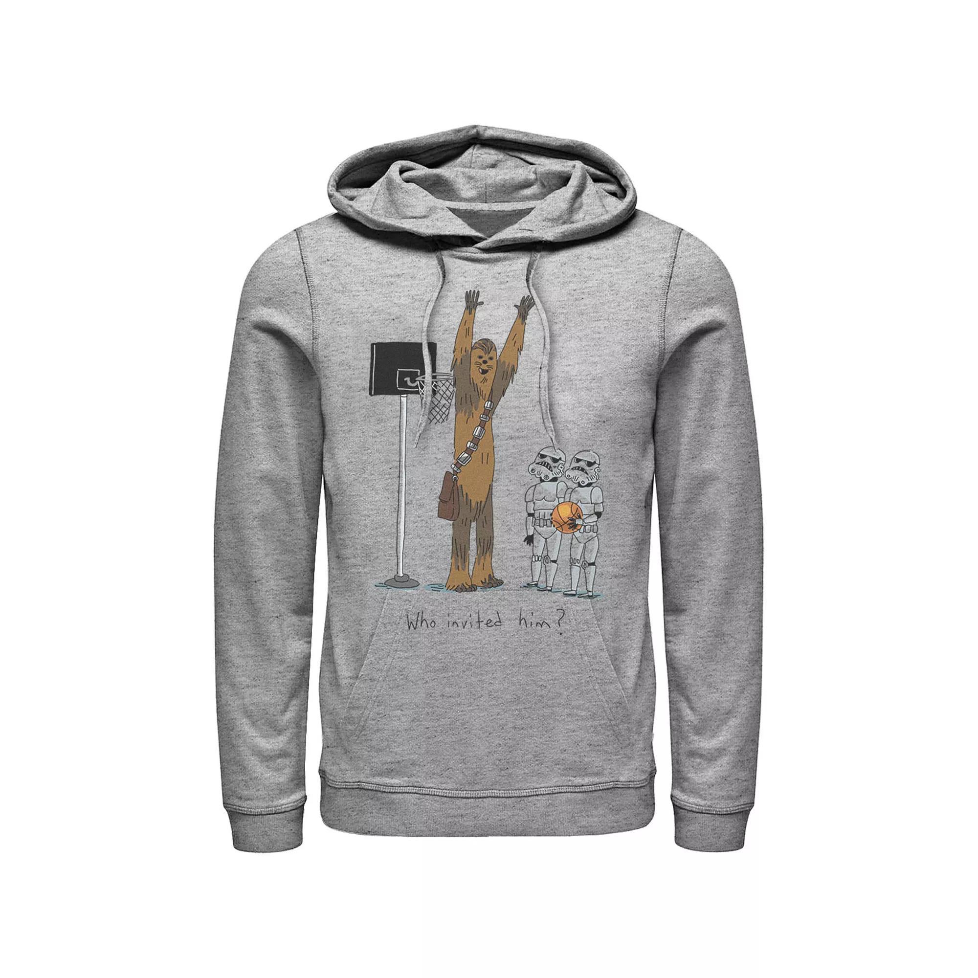 Men's Star Wars Chewbacca Basketball Who Invited Him Hoodie, Size: XL, White Product Image