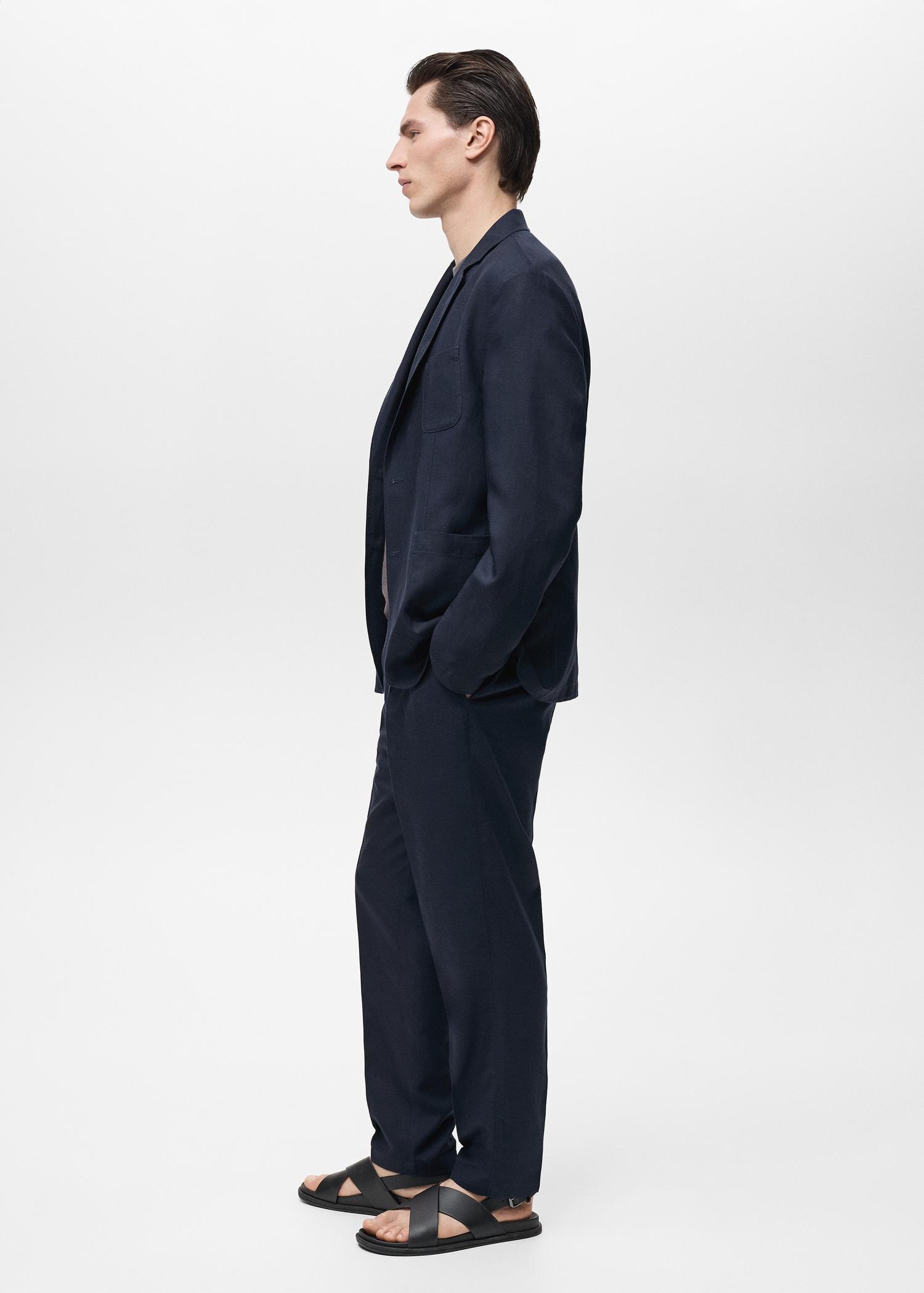 Slim fit linen pants - Men | MANGO USA Product Image