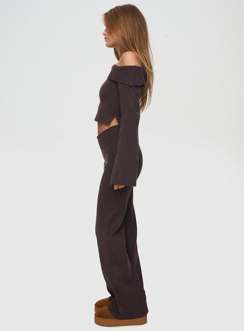 Try Me Knit Pants Chocolate Product Image