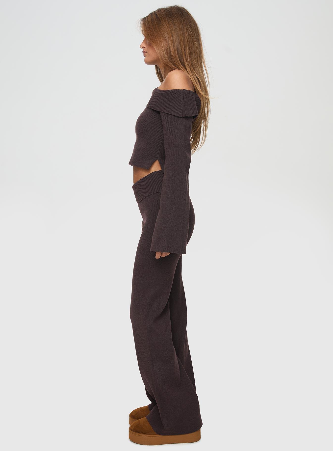 Try Me Knit Pants Chocolate Product Image