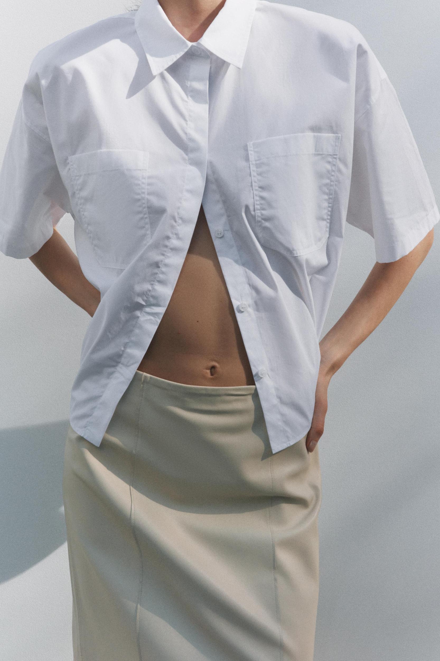 CROPPED POPLIN SHIRT ZW COLLECTION Product Image