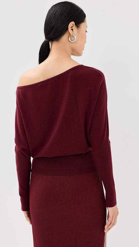 SIMKHAI Lavina Draped Off Shoulder Sweater | Shopbop Product Image