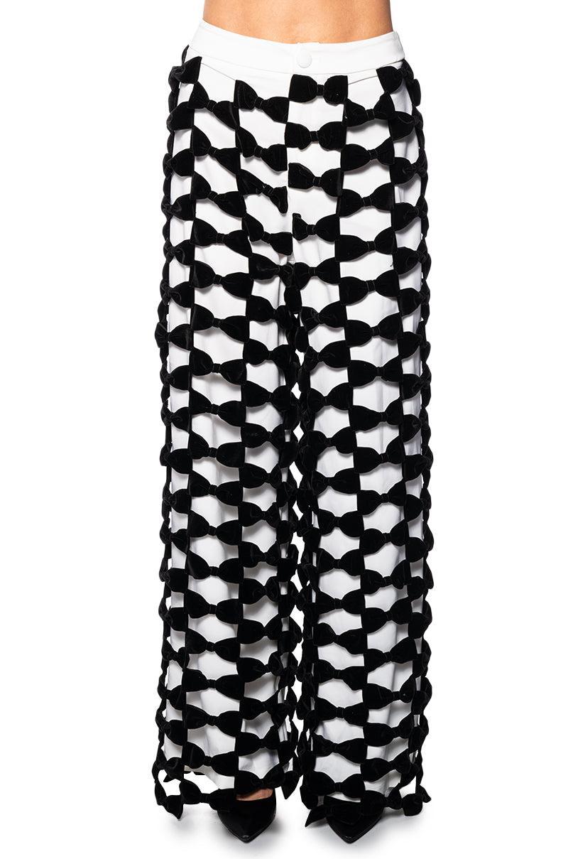 OPAL ALL OVER BOW DETAIL WIDE LEG PANT Product Image