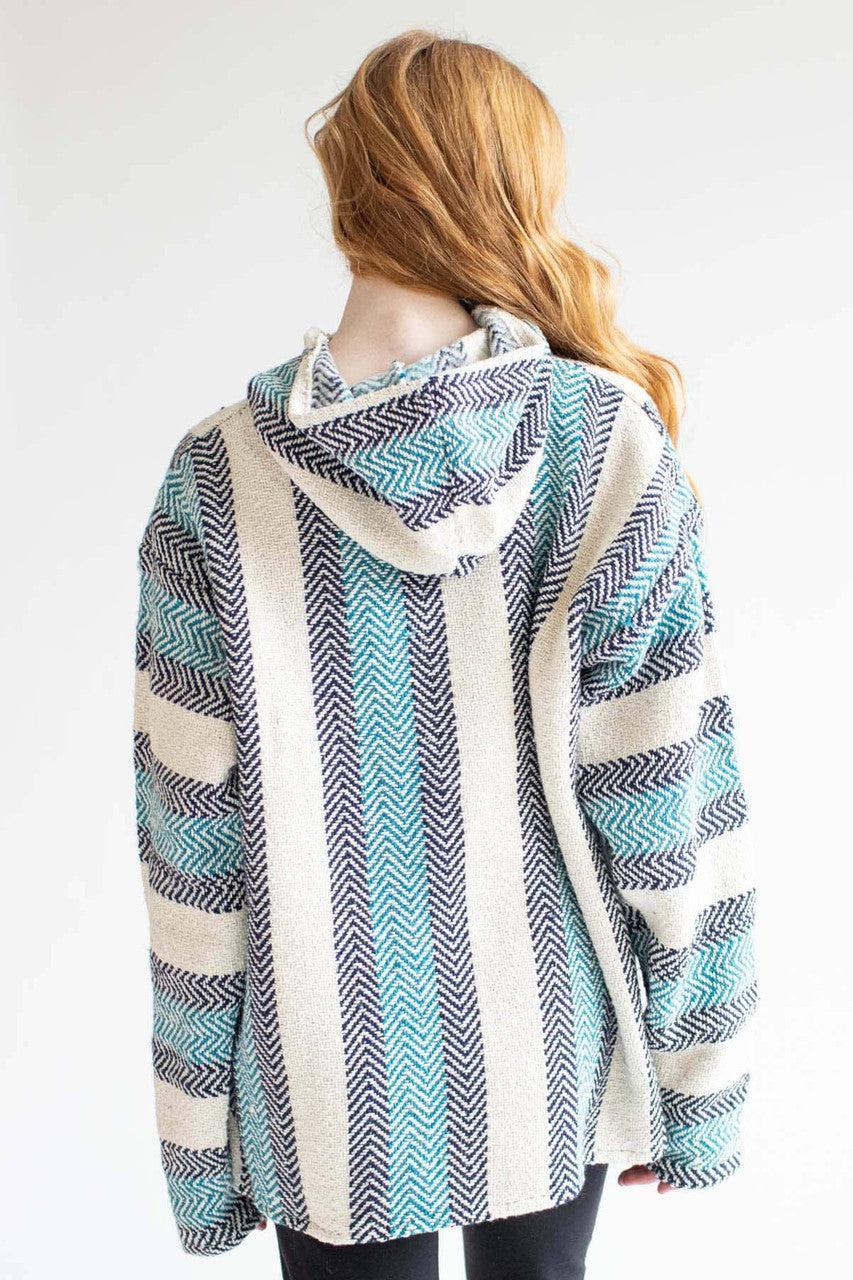 Dusty Blue Cotton Blend Baja Hoodie Product Image