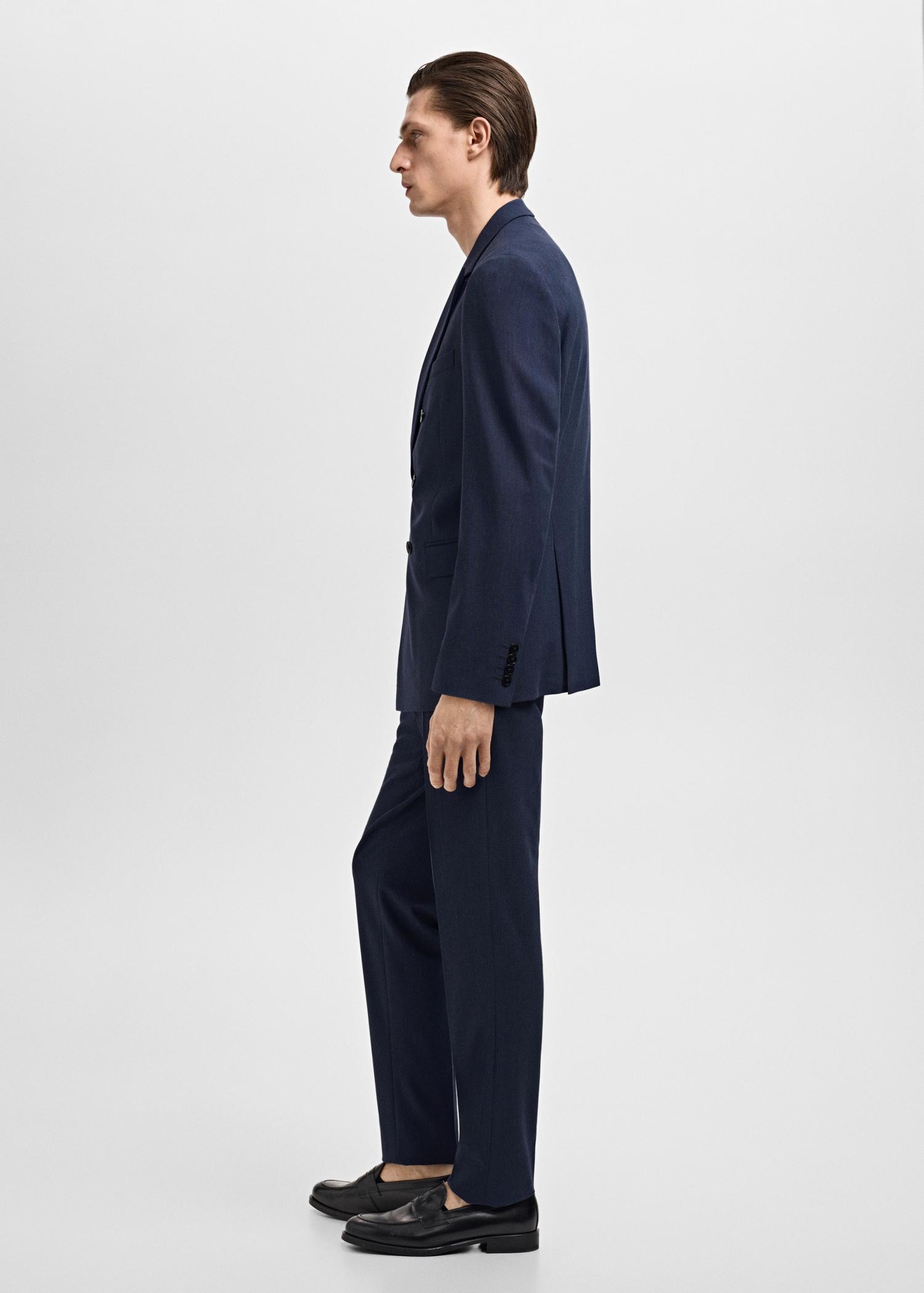 Monaco double-breasted slim-fit suit blazer - Men | MANGO USA Product Image