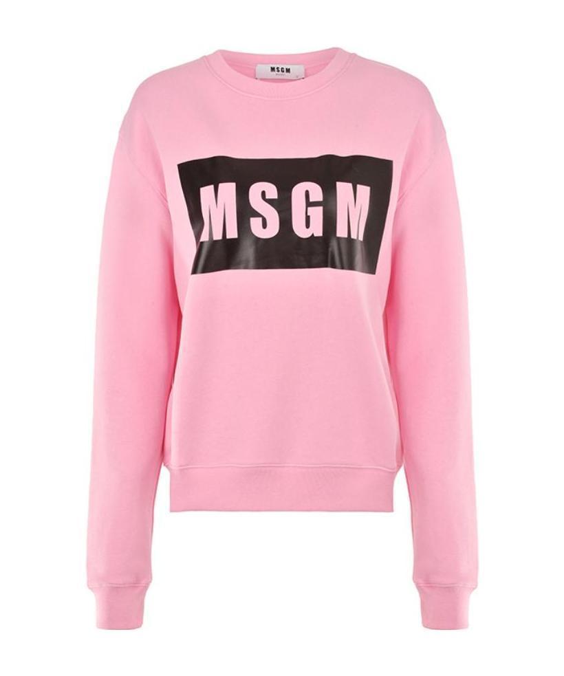 MSGM Logo Printed Sweater In Pink Product Image