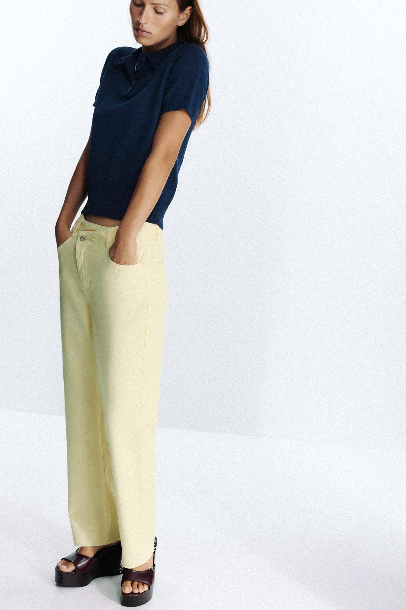 Z.09 STRAIGHT ANKLE HIGH WAIST CROSSOVER WAIST JEANS Product Image