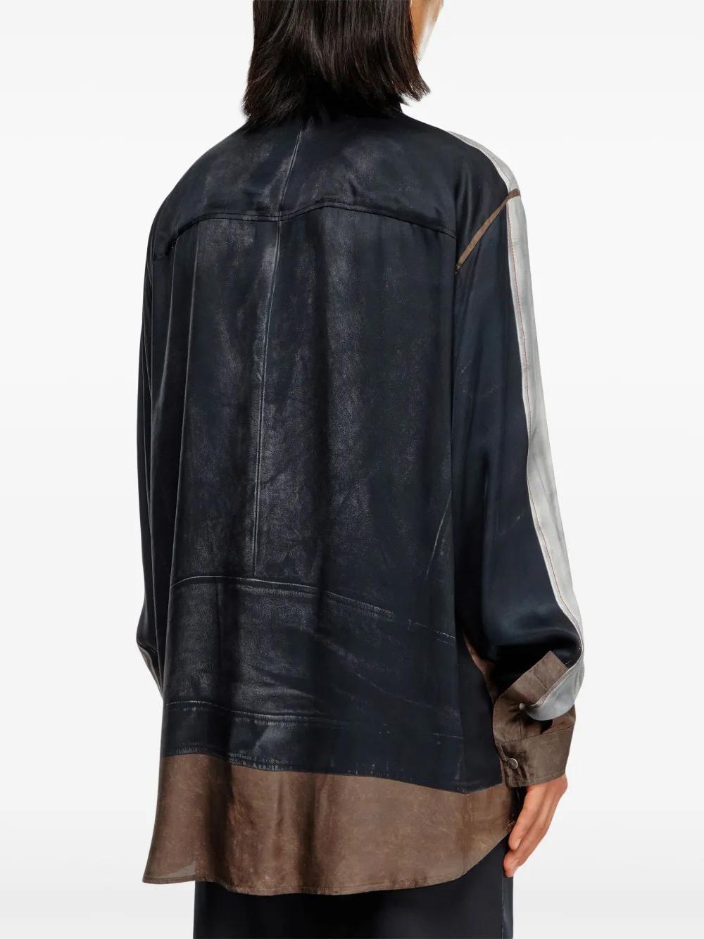 logo-print zip-up shirt Product Image