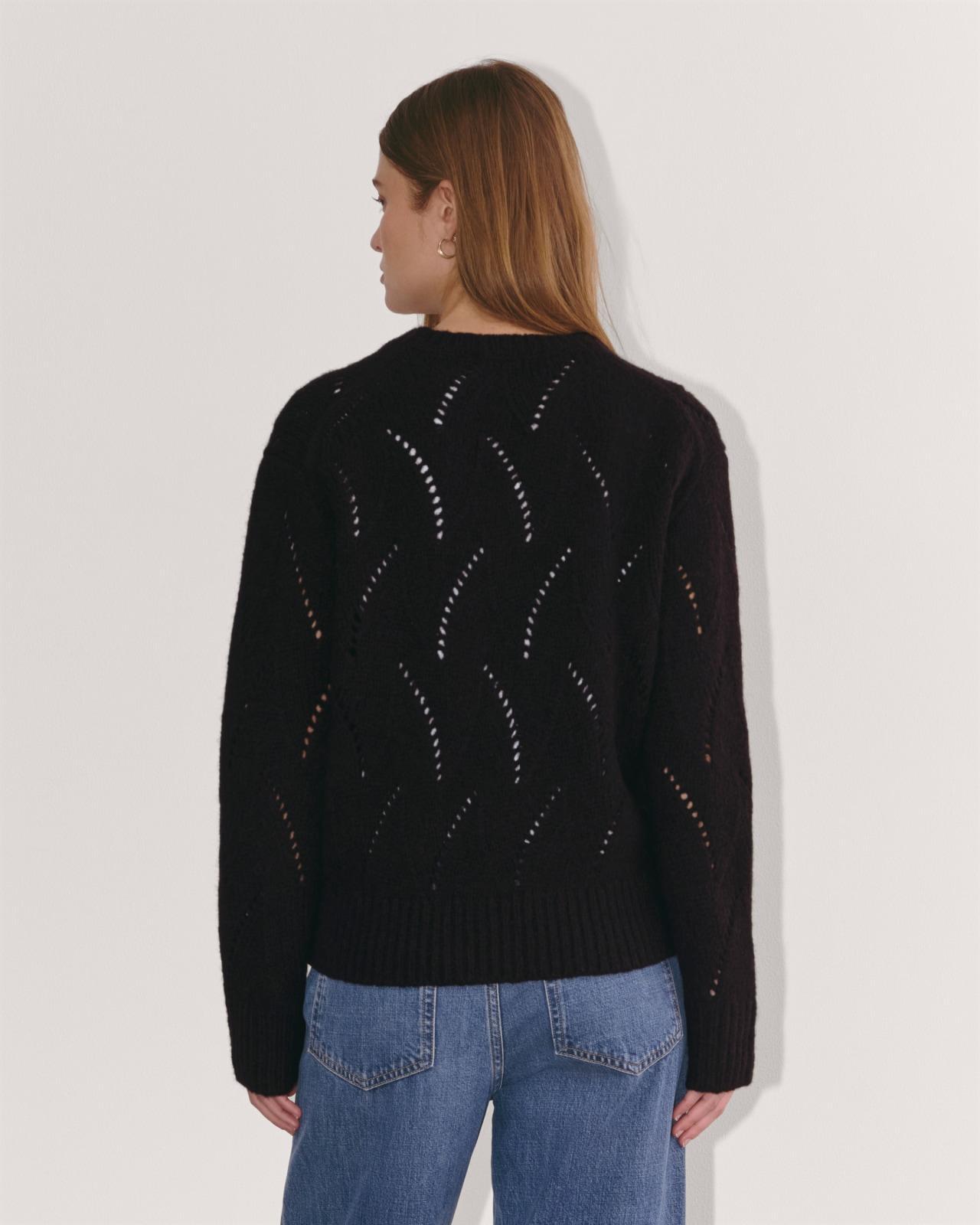 The Pointelle Sweater in Cloud Product Image