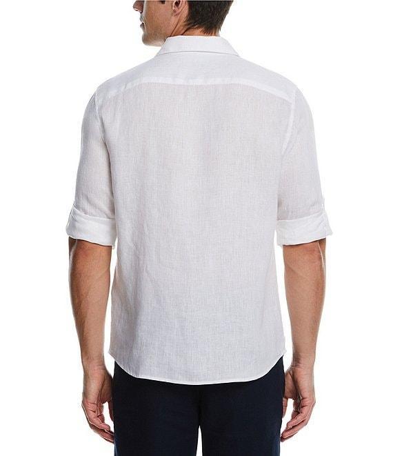 Perry Ellis Solid Linen Long Sleeve Woven Shirt Product Image