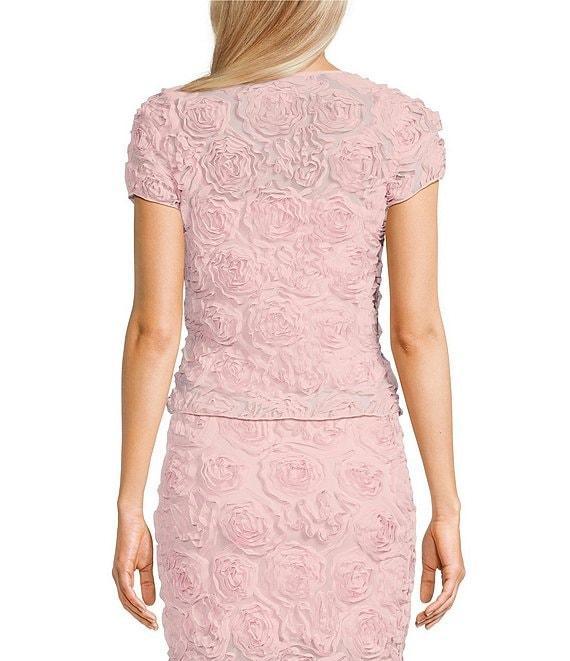 Evolutionary Rosette Print Mesh Short Sleeve Coordinating Top Product Image