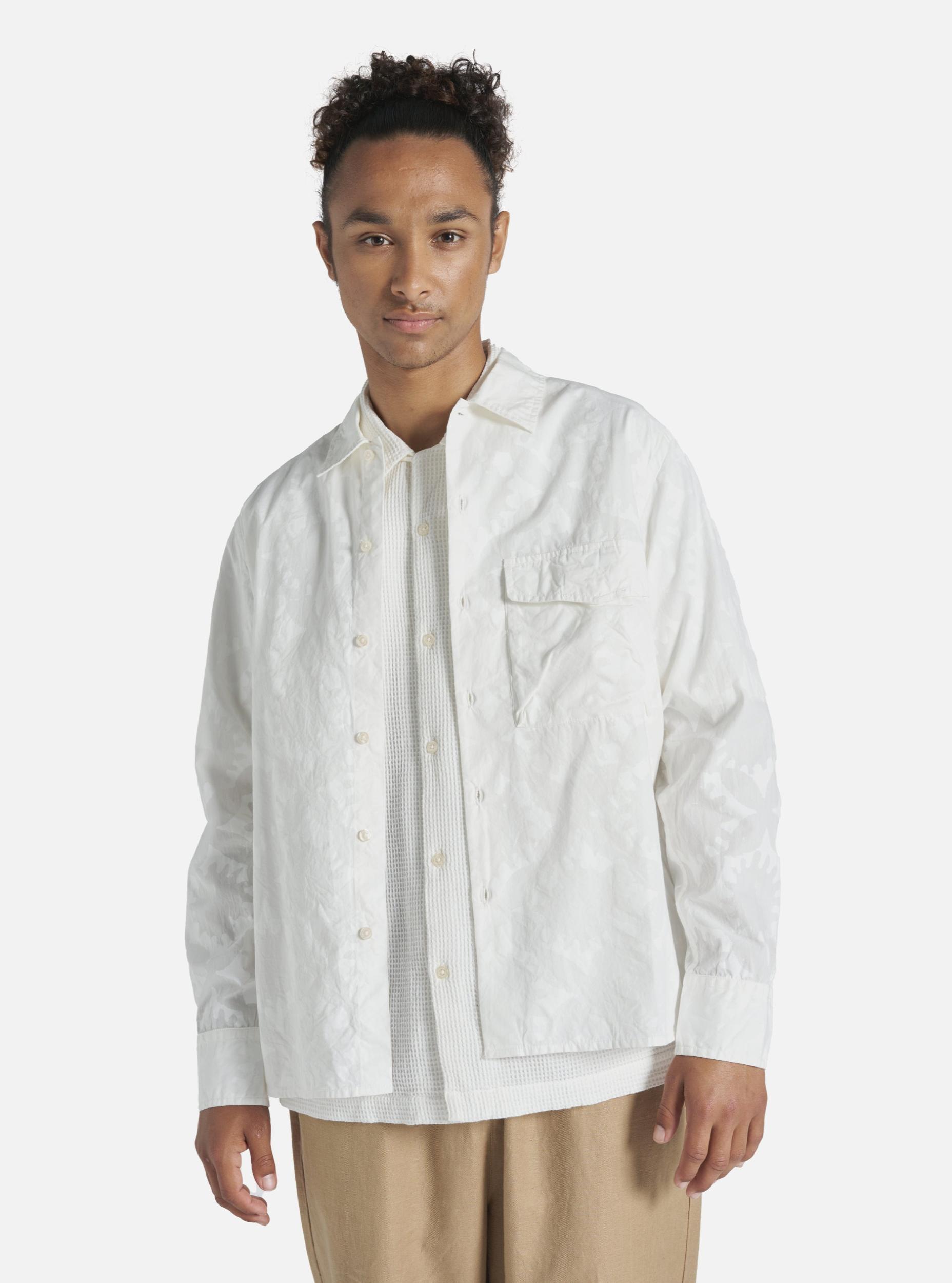 Universal Works Field Shirt in Ecru Sun Print Poplin Product Image