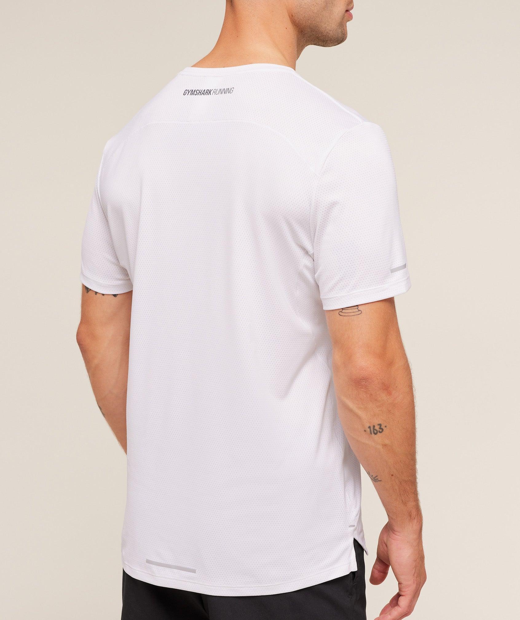 Gymshark Running T-Shirt - White Male Product Image