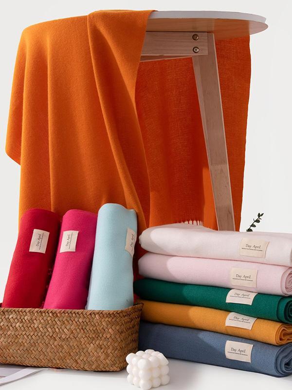 Keep Warm Solid Color Tasseled Shawl&Scarf Product Image