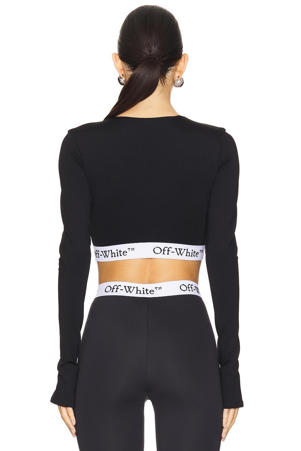 Logoband Zipped Crop Top OFF-WHITE Product Image