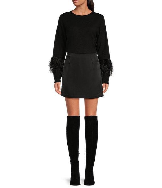 Chelsea & Violet Satin Side Zip Mini Skirt Product Image