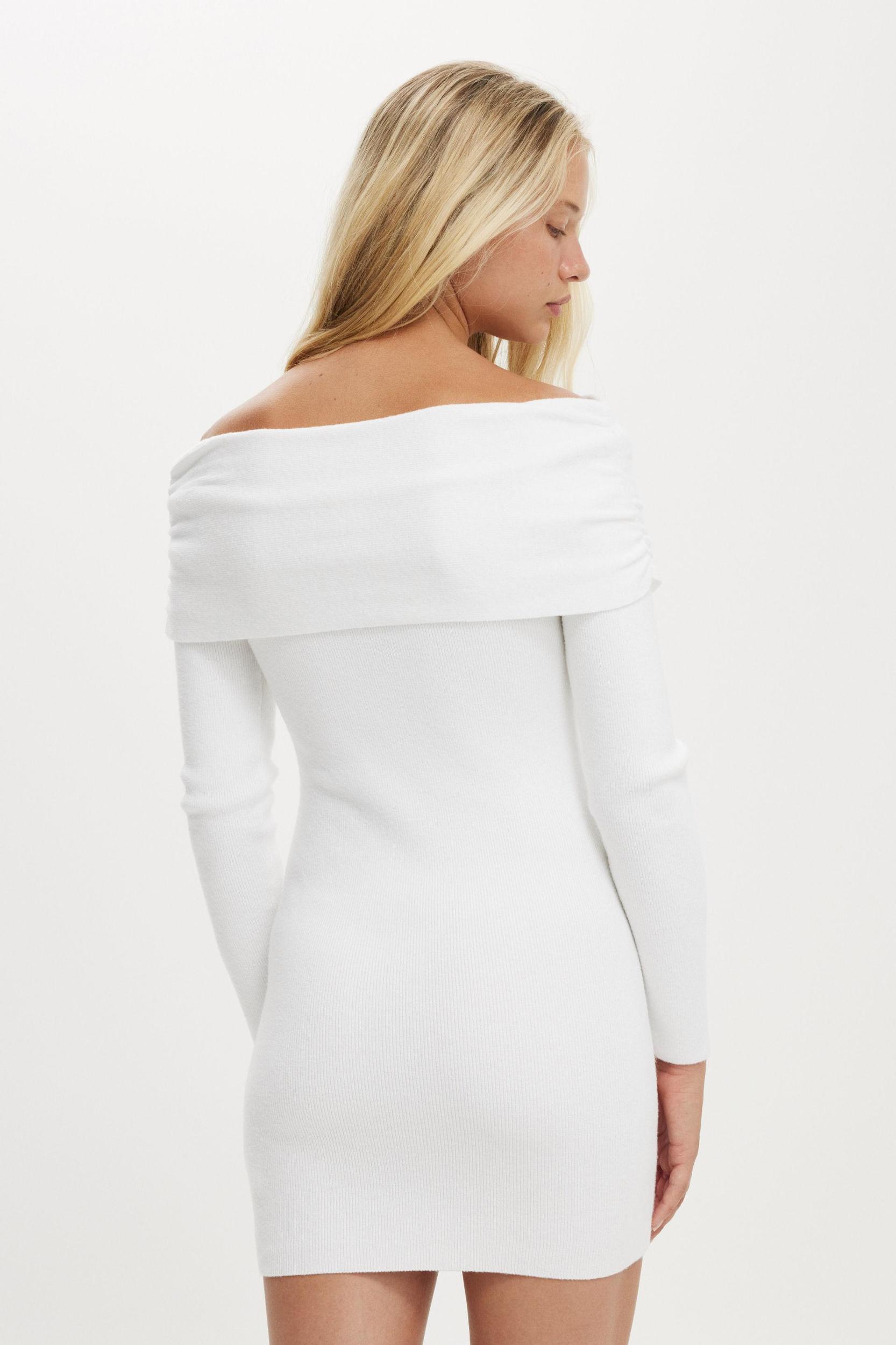 Everfine Gather Off Shoulder Mini Dress Product Image