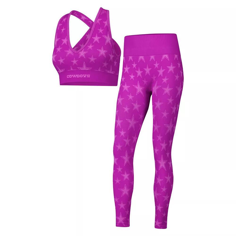 Women's Purple Dallas Cowboys Seamless Bra & Legging Knit Set, Size: Large Product Image