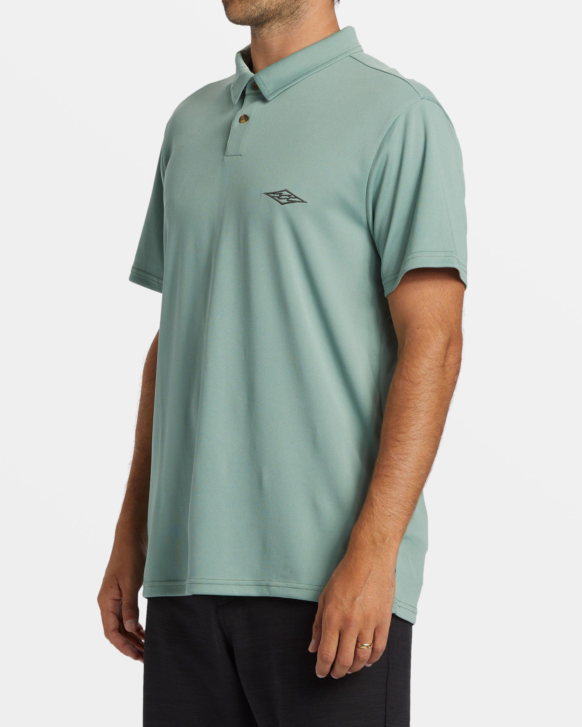 Offshore Short Sleeve Polo T-shirt  - Sage Male Product Image