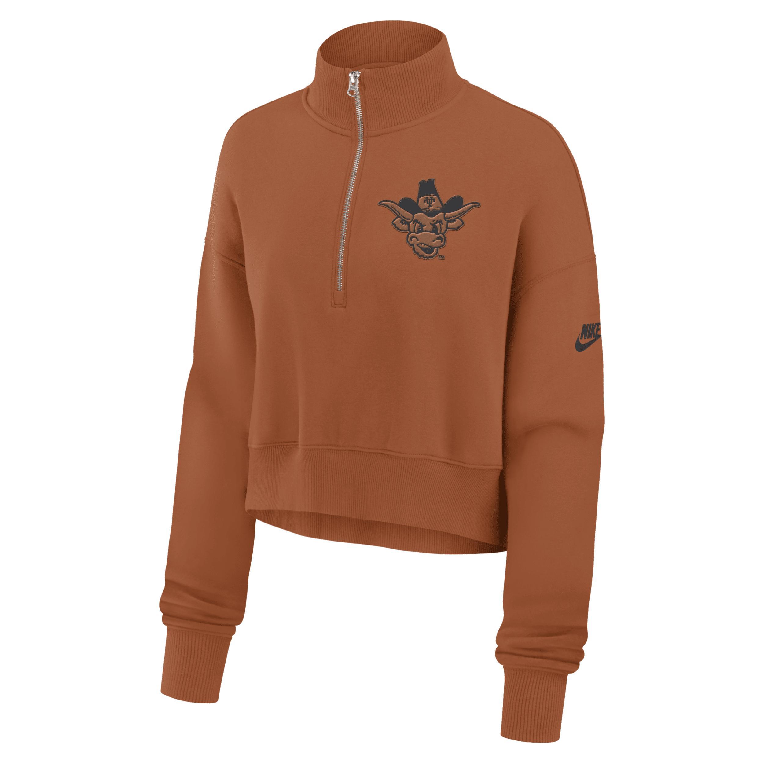 Women's Nike Royal New England Patriots Rewind Phoenix Cropped Half-Zip Sweatshirt, Size: XL, Blue Product Image
