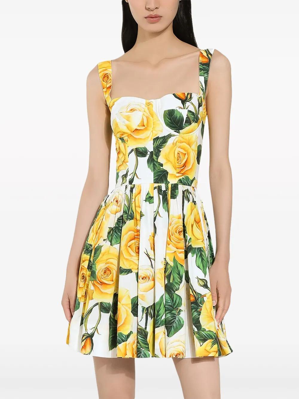 rose-print cotton minidress Product Image