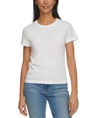 Calvin Klein Jeans Womens Embroidered Logo Short-Sleeve T-Shirt Product Image