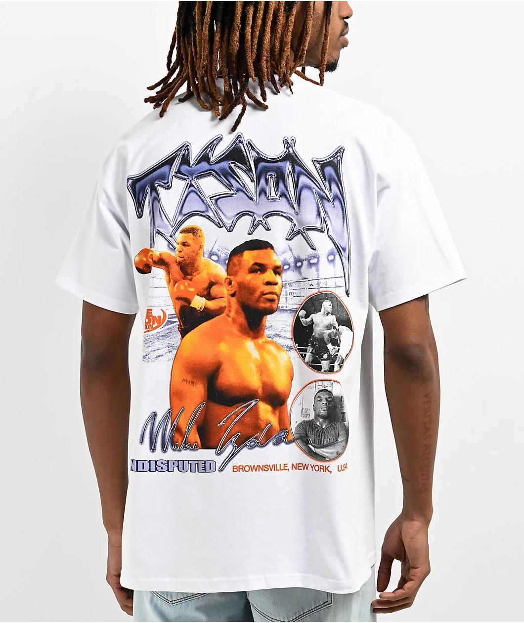 Mike Tyson Chrome Knock Out White T-Shirt Product Image