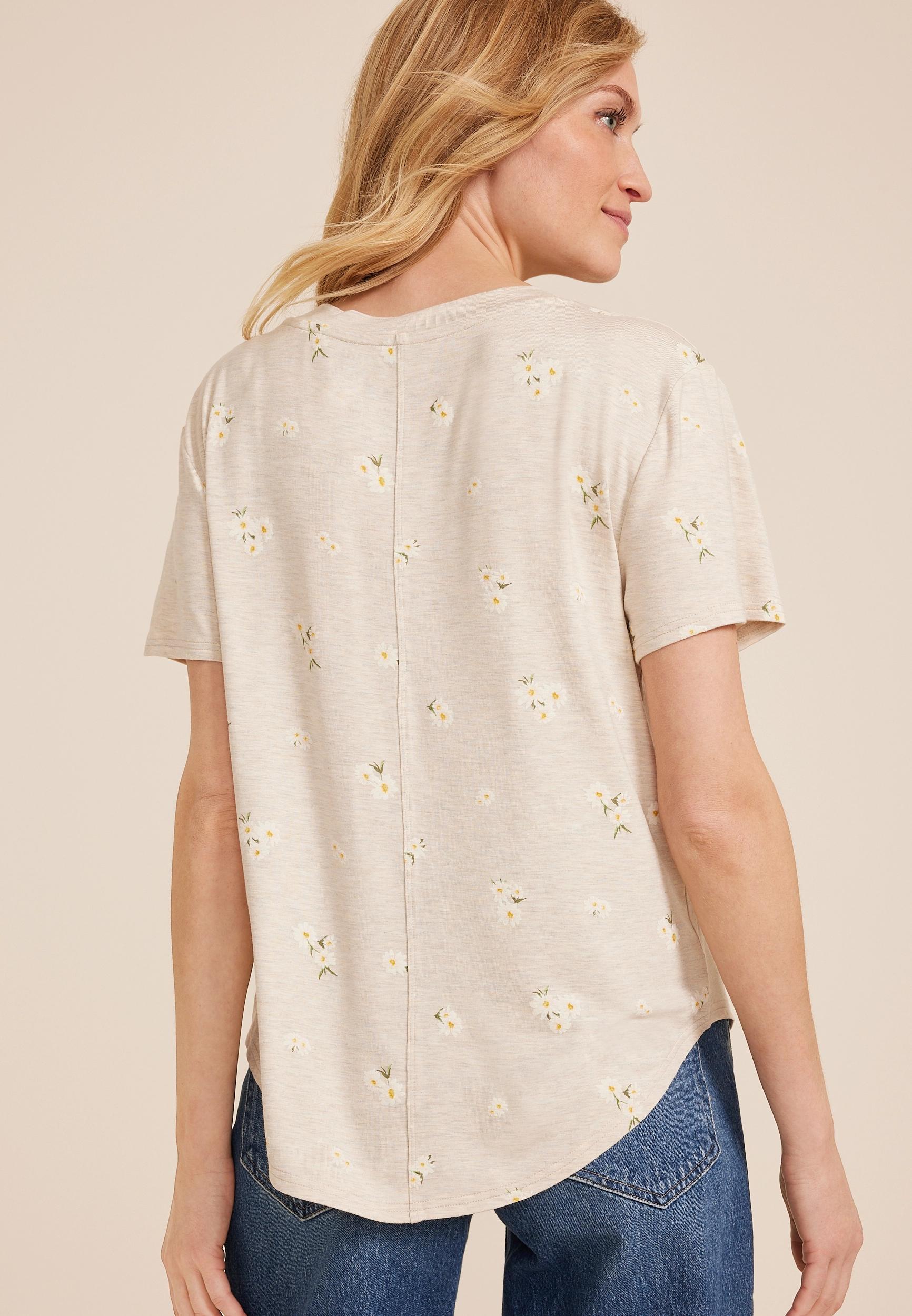 24/7 Floral V Neck Tee Product Image