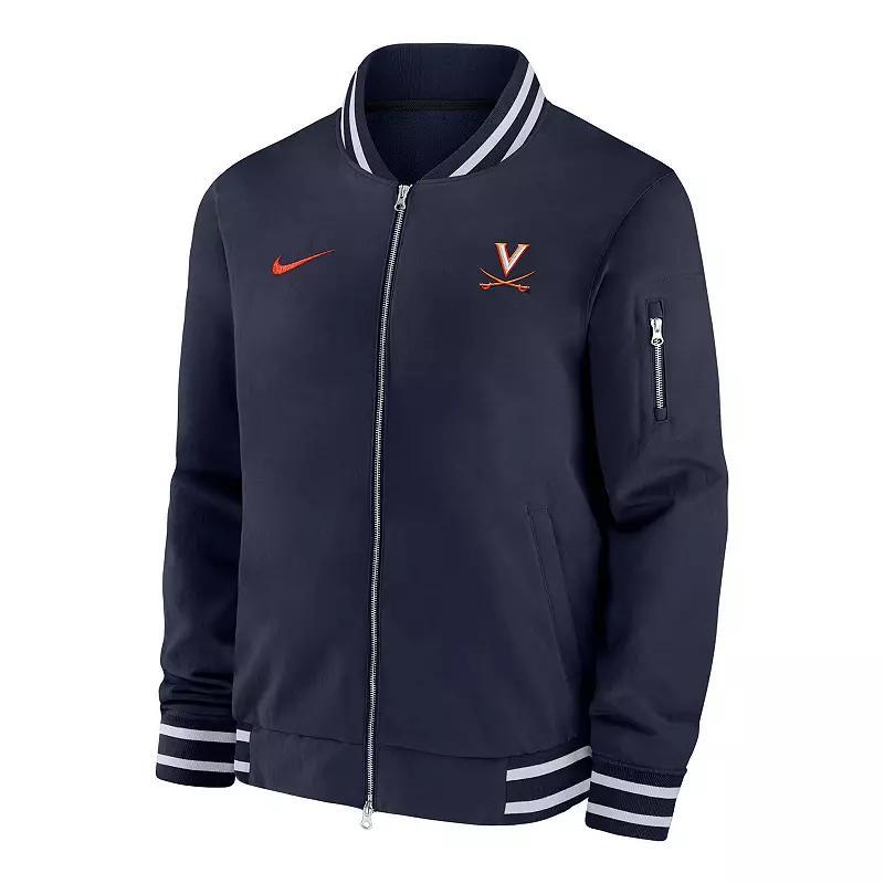 Mens Nike Virginia Cavaliers Full-Zip Bomber Jacket Blue Product Image