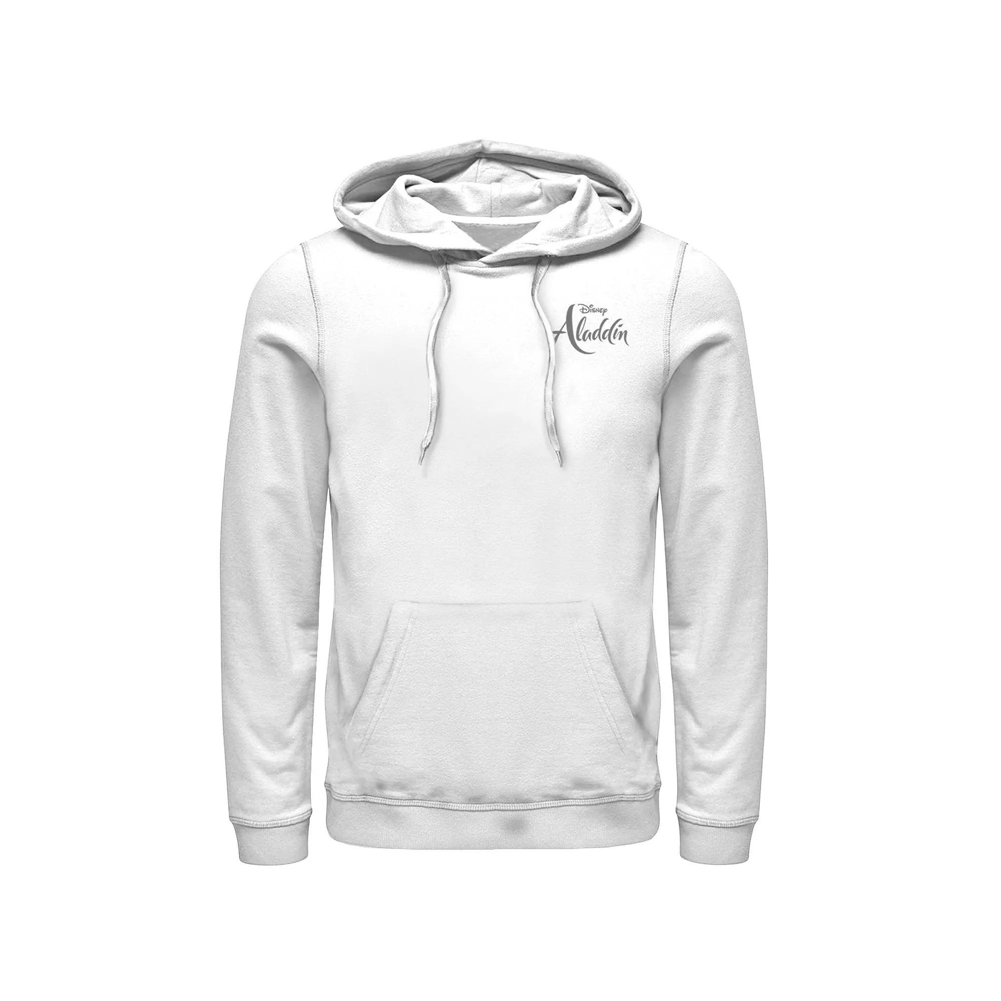 Disney's Aladdin Men's Live Action Genie's Lamp Pocket Logo Hoodie, Size: XL, White Product Image