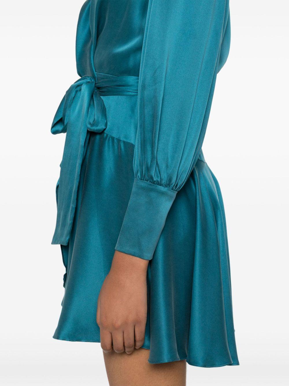 ZIMMERMANN Silk Wrap Dress In Teal Product Image