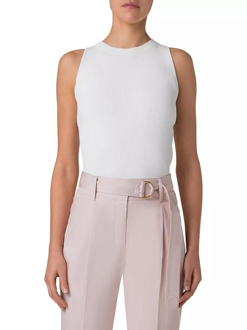 Rib-Knit Sleeveless Body-Con Knit Top Product Image
