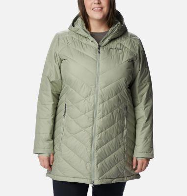 Columbia Plus Size Heavenly Long Hooded Jacket (Safari) Women's Coat Product Image