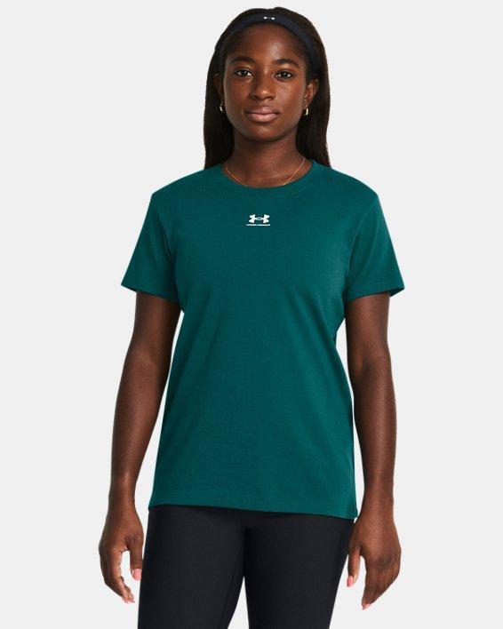 Plus Size Women's Under Armour Rival Core Short Sleeve Tee, Size: 1XL, Silica Green Product Image