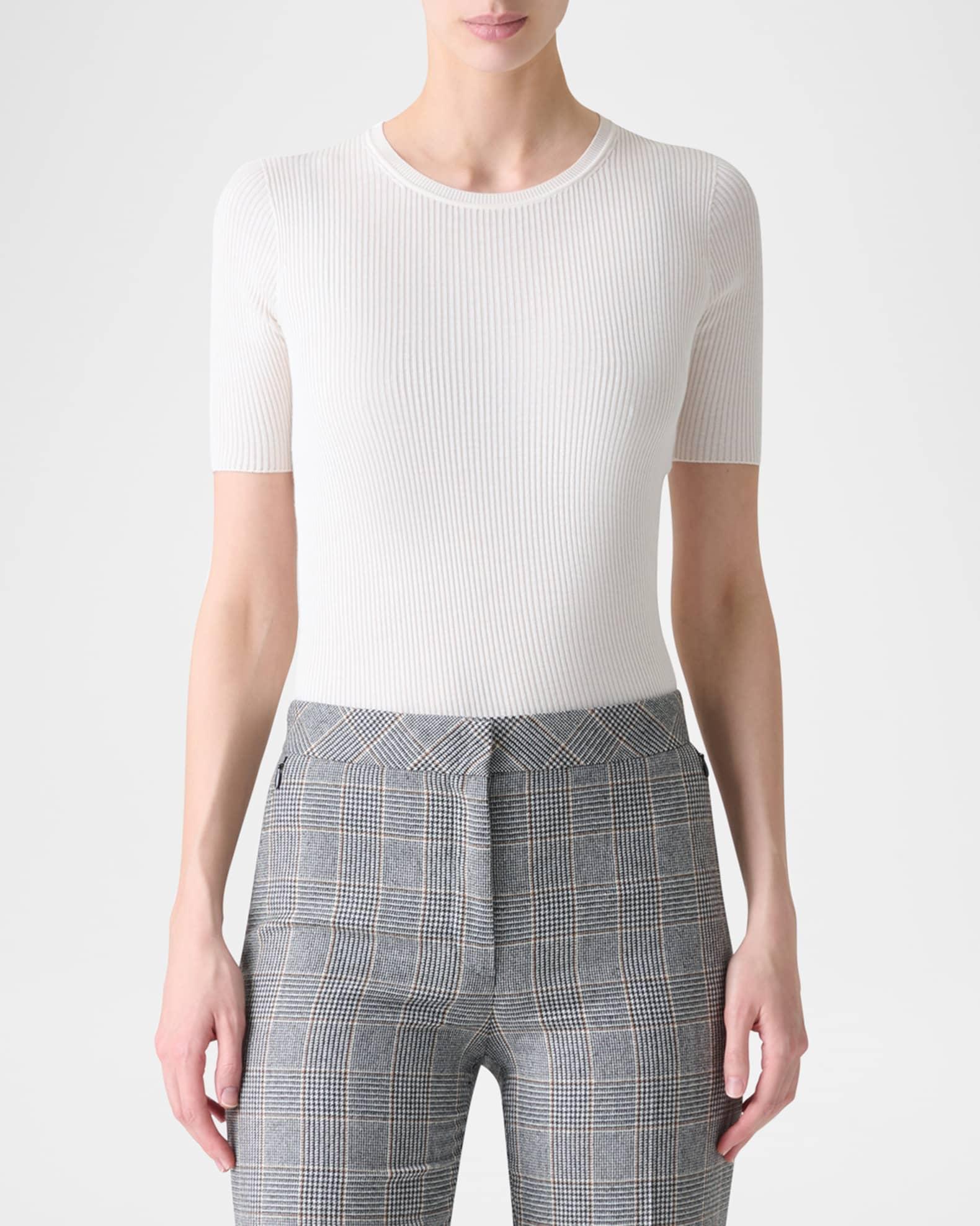 Ribbed Seamless Crewneck Sweater Product Image
