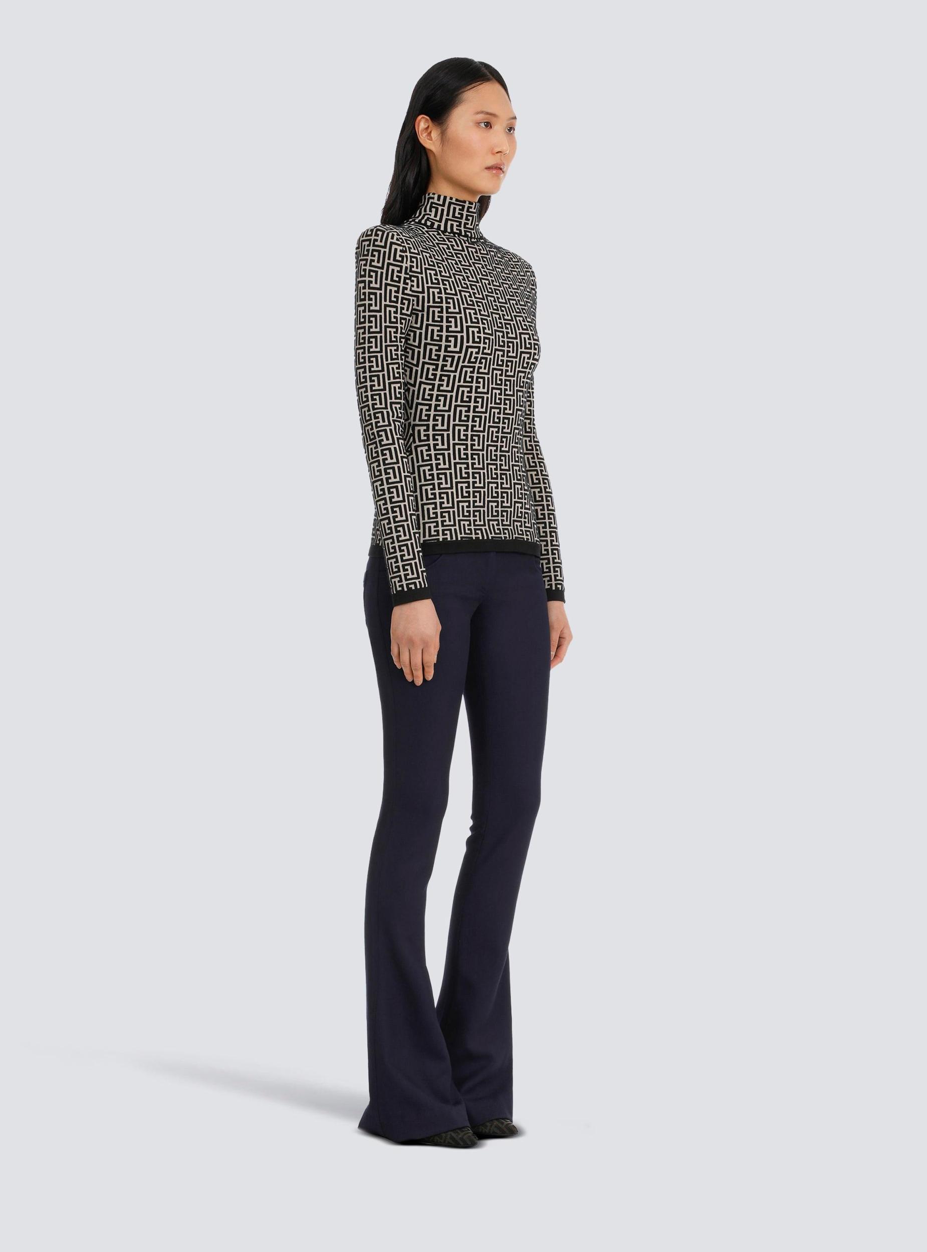 Knit sweater with Balmain monogram Product Image