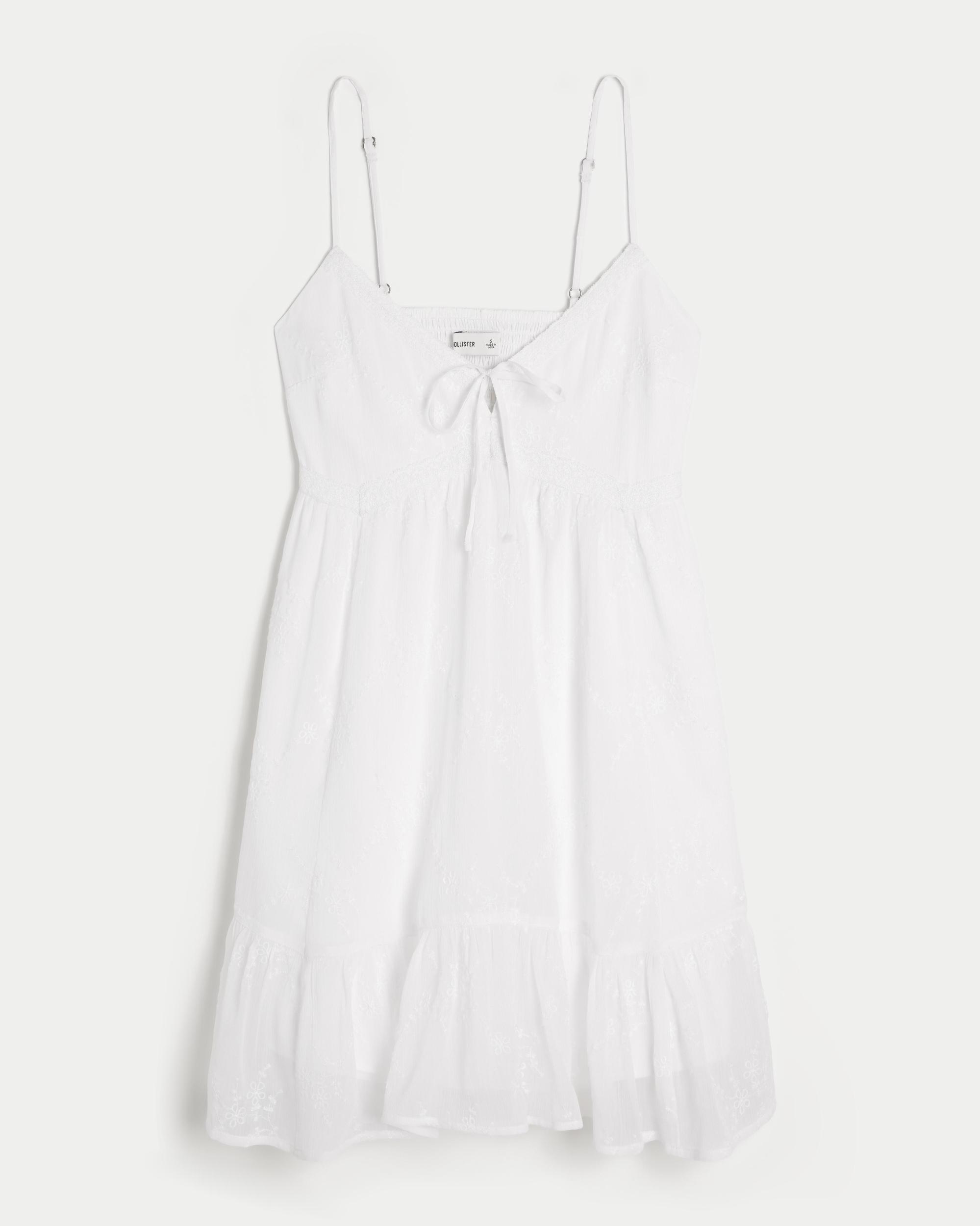 Embroidered Asymmetrical Hem Mini Dress Product Image